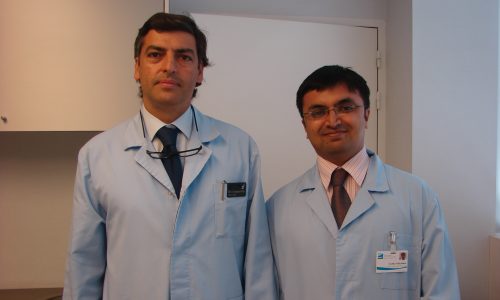 with Prof.Espeguiera Mendes, during ESSKA fellowhsip 2010 at Clinica Saudi Altantica ,Dragon Stadium.
